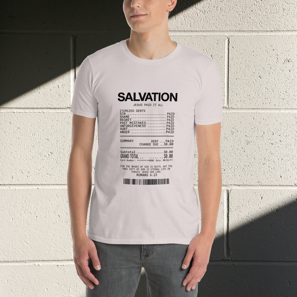 Salvation Jesus Paid It All T-Shirt – Christian Faith Apparel, Bible Verse Tee