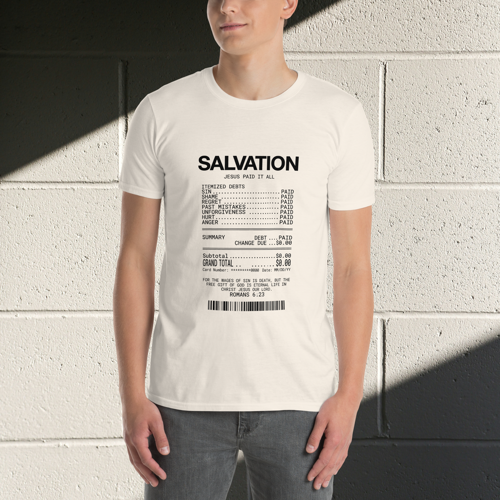 Salvation Jesus Paid It All T-Shirt – Christian Faith Apparel, Bible Verse Tee