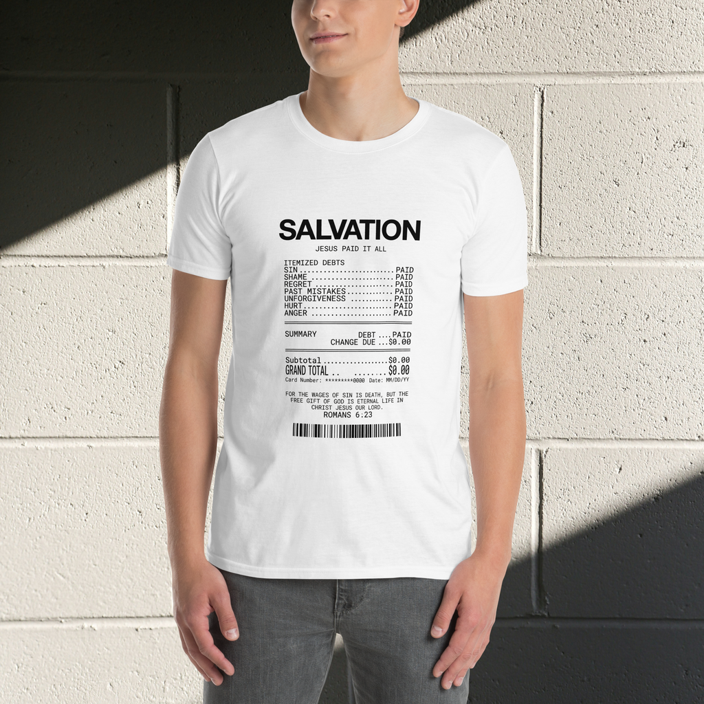 Salvation Jesus Paid It All T-Shirt – Christian Faith Apparel, Bible Verse Tee