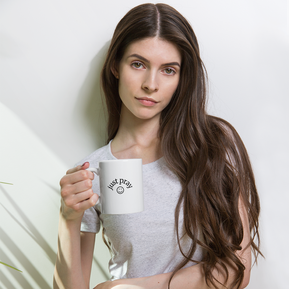 Just Pray Mug – Christian Ceramic Coffee Cup, Inspirational Faith Gift